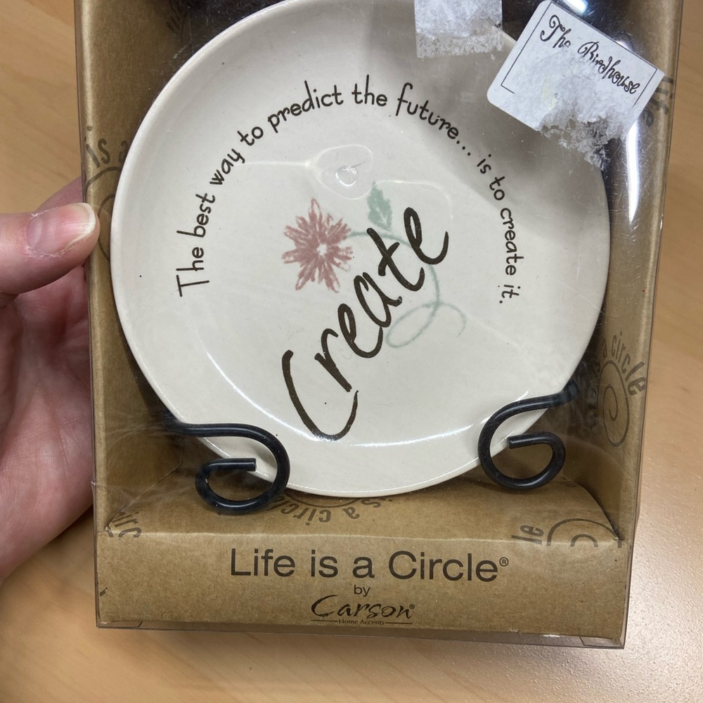 'Create' Inspirational Plate - Cream